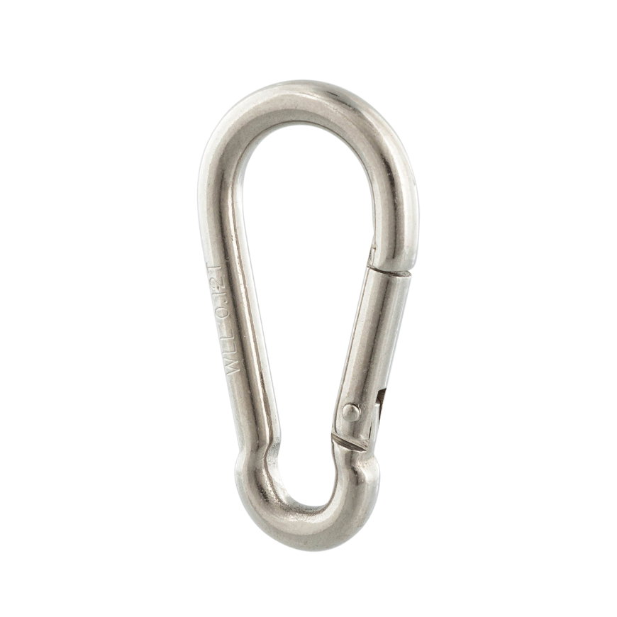 Karabijnhaak met geweersluiting, rvs, 60 x 6 mm 