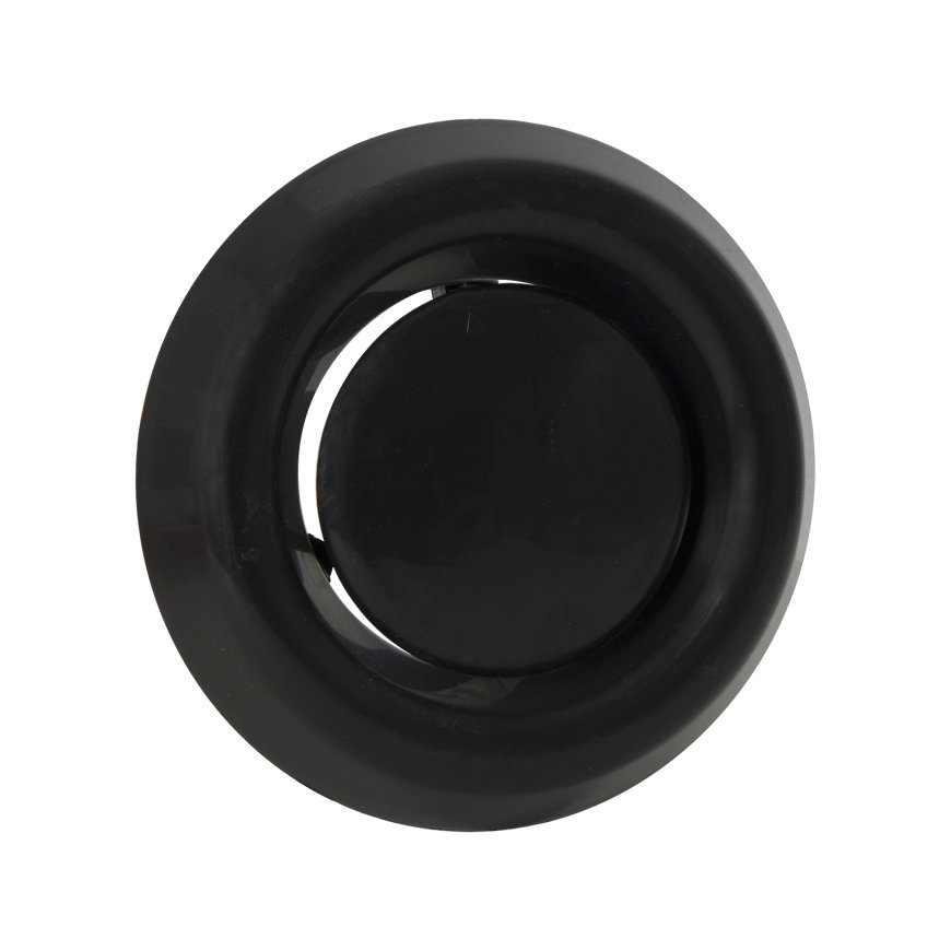 Nedco afzuigventiel met klemmen, pp, Ø 100/125 mm, zwart 