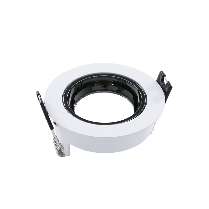 Adurolight® inbouwarmatuur, Mona, kantelbaar, wit, zwarte reflector, 80 mm, excl. lamp 