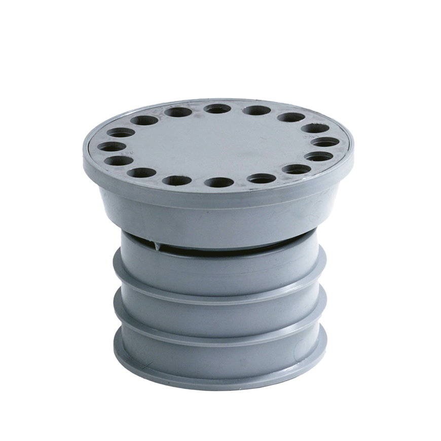 Dyka hwa balkonafvoerset, pvc, incl. abs rooster, onderuitloop, verjongd spie, 80 mm