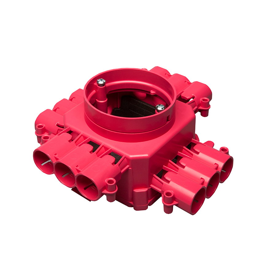 ABB centraaldoos, rond, type CHP60 BW, 12x 16/19/20 mm rondom, brandwerend, diepte 75 mm 