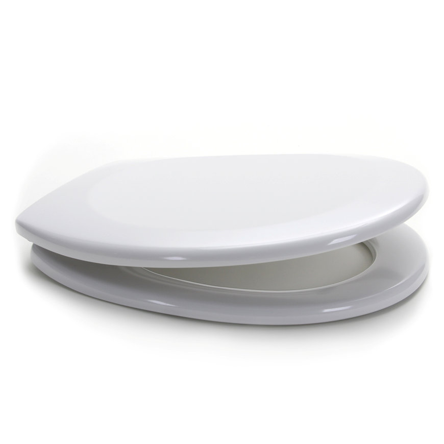 Geberit closetzitting, type 300 Basic, 37 x 45 cm, deksel, chroom scharnier, montage boven, wit 
