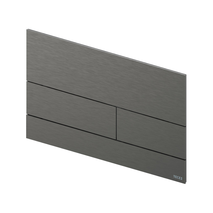 TECEsquare ll bedieningspaneel voor duospoeltechniek, metaal, 2-knops, geborsteld chroom, zwart 