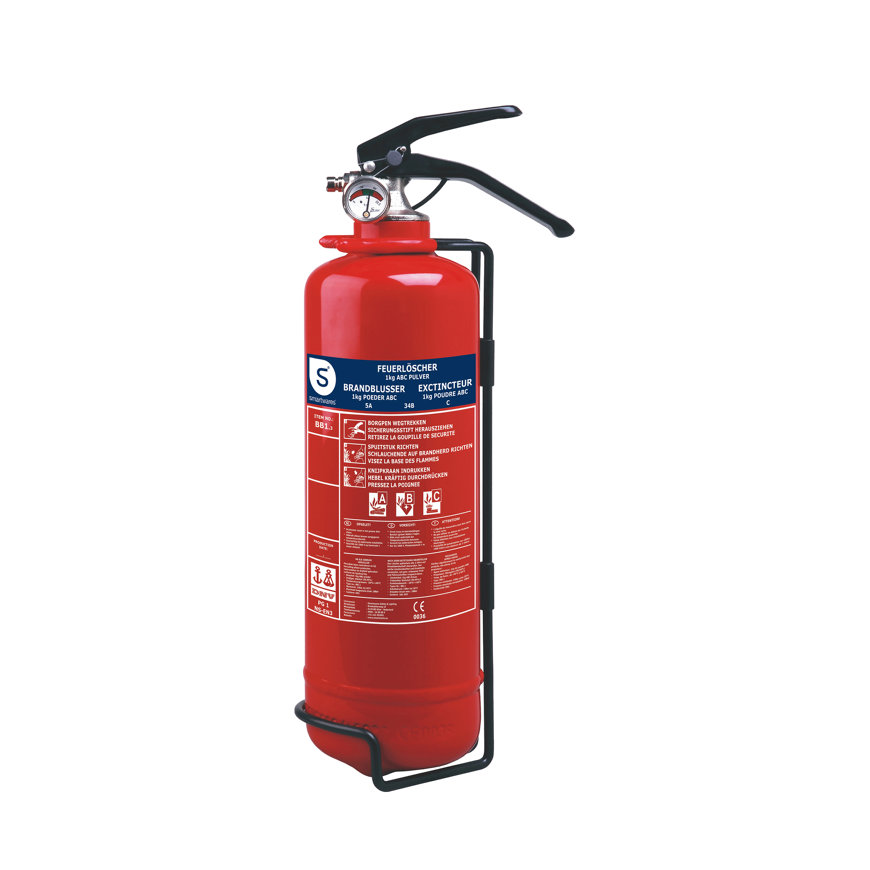 Smartwares brandblusser, poeder, ABC, BB1 rood, 1 kg 