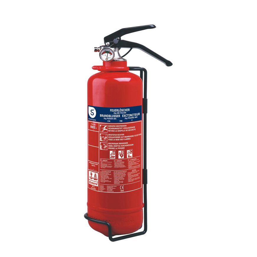 Smartwares brandblusser, poeder, ABC, BB2 rood, 2 kg 