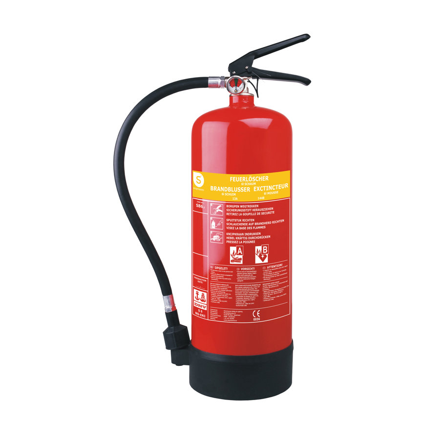 Smartwares brandblusser, schuim, SB6 rood, 6 liter 