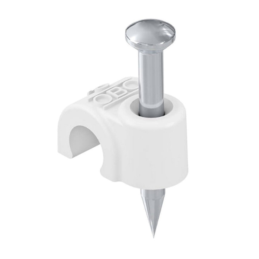 OBO ISO-nagelclip L25, pp, 4 mm, wit 