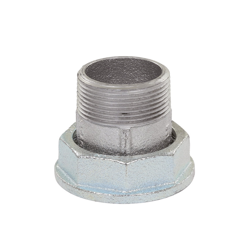 Metrix gasmeterkoppeling, gegalvaniseerd, buitendraad 1½" 