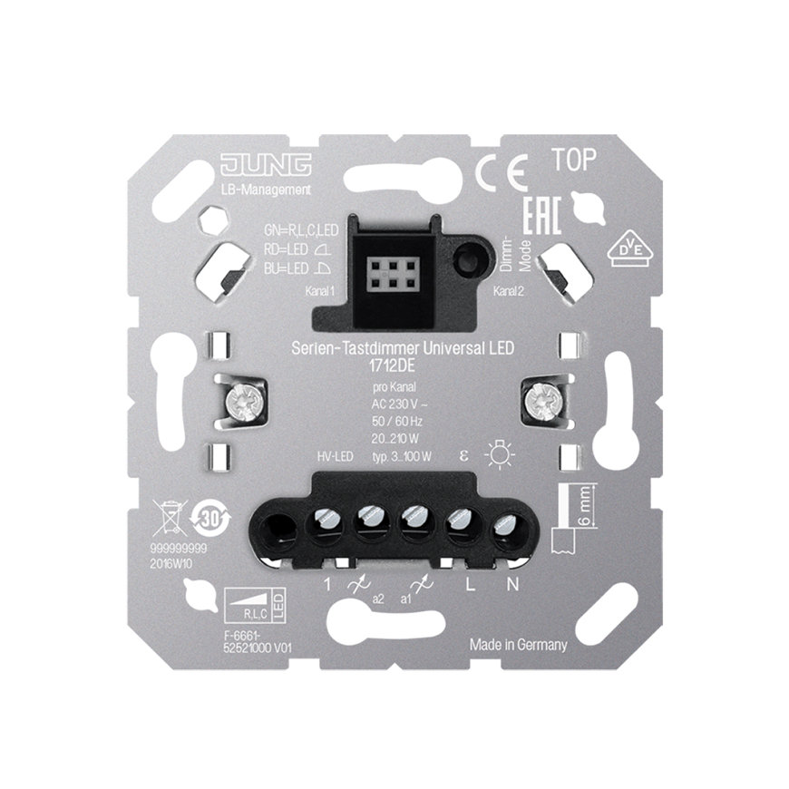 Jung led tastdimmer, inbouw, 20 - 420 VA, serie 