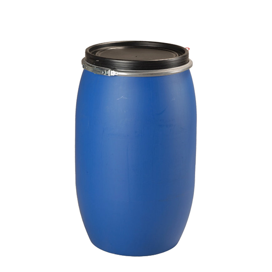 Vat met klemdeksel, zonder handgreep, blauw, 120 liter 