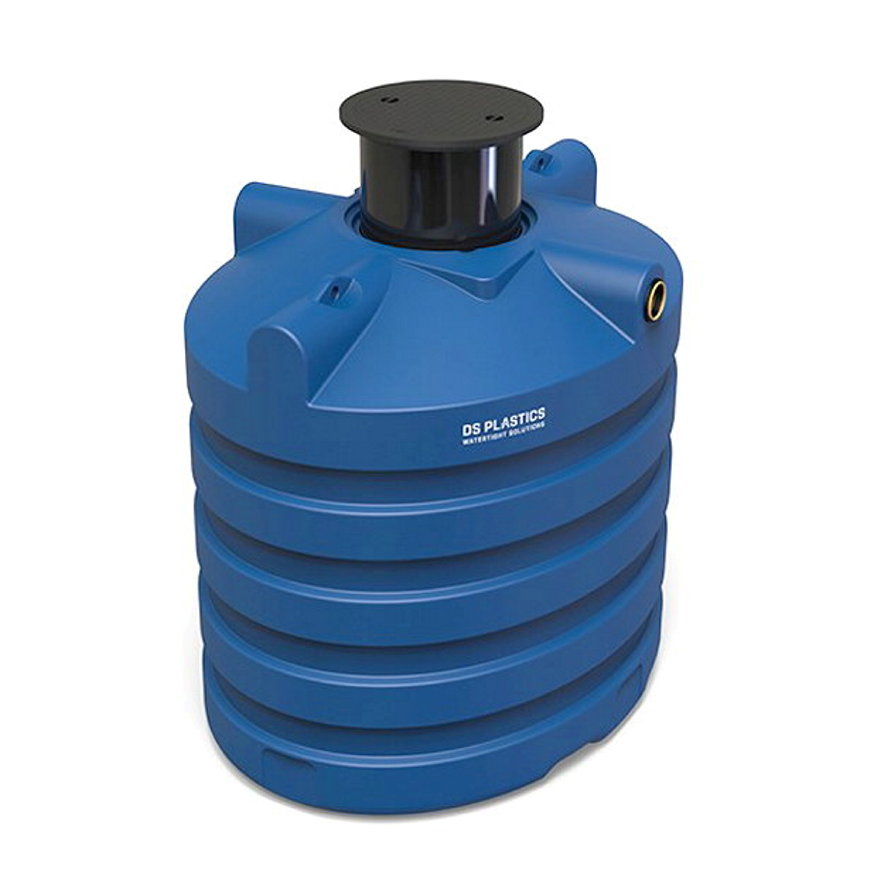 Regenwassertank mit Schacht, Modell Premium DS6000, PE, 6000 l, 235 x 180 x 205 cm, unterirdisch 