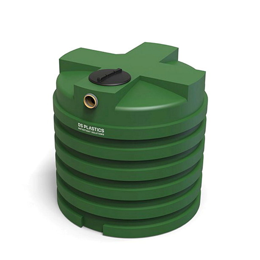 Regenwassertank, PE, grün, 4000 Liter, Ø 180 cm, h = 175 cm, oberirdisch 