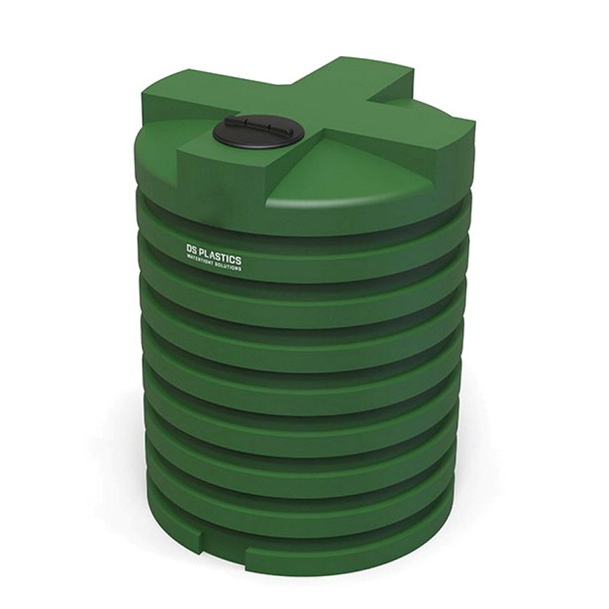 Regenwatertank, pe, groen, 6000 liter, Ø 180 cm, h = 235 cm, bovengronds 