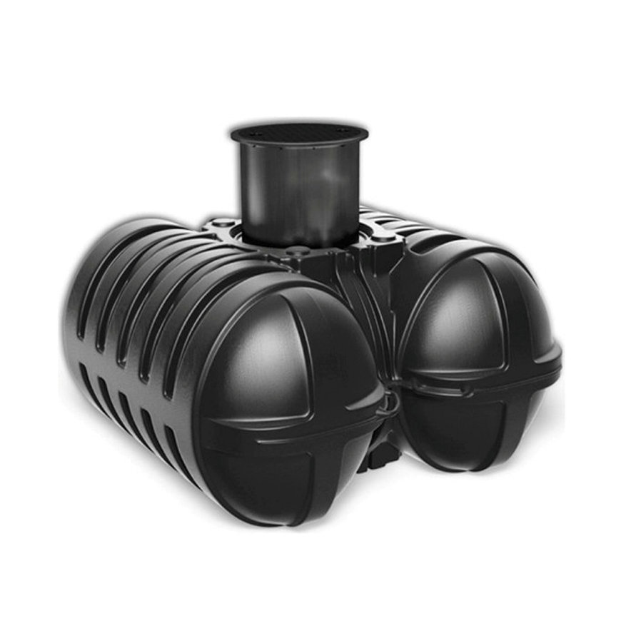 Regenwassertank mit Schacht, Modell Easy Twin 3500, PE, 3.500 l, 235 x 230 x 98 cm, unterirdisch 