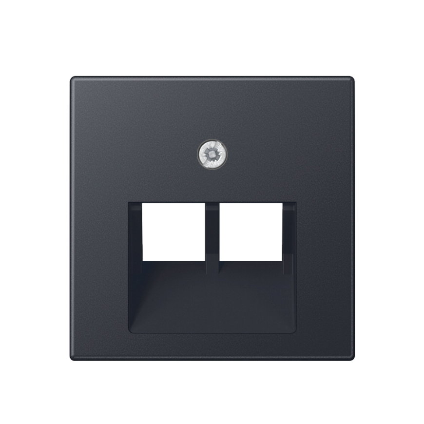Jung afdekplaat, A range, voor Modular Jack, 2-voudig, antraciet 