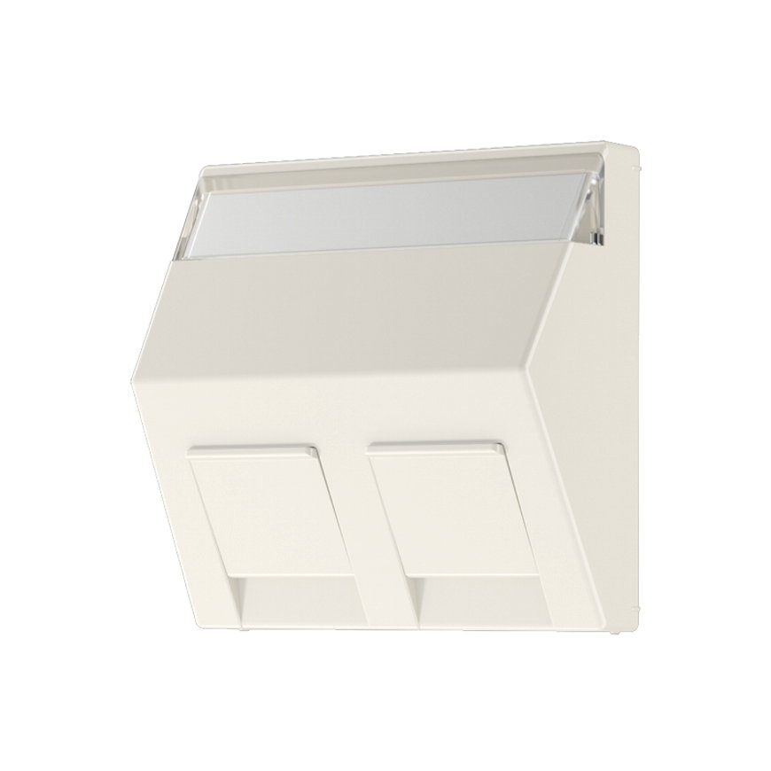 Jung afdekplaat, voor Modular Jack, AS range, 2-voudig, met tekstvenster, wit 