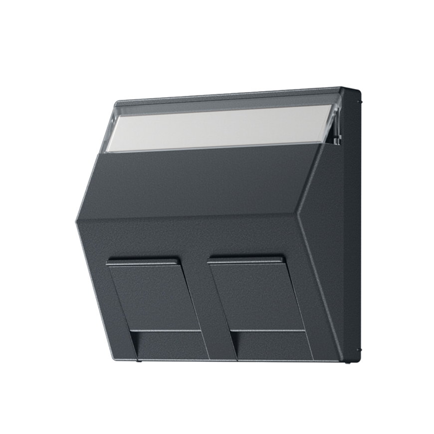 Jung afdekplaat, voor Modular Jack, AS range, 2-voudig, met tekstvenster, antraciet 