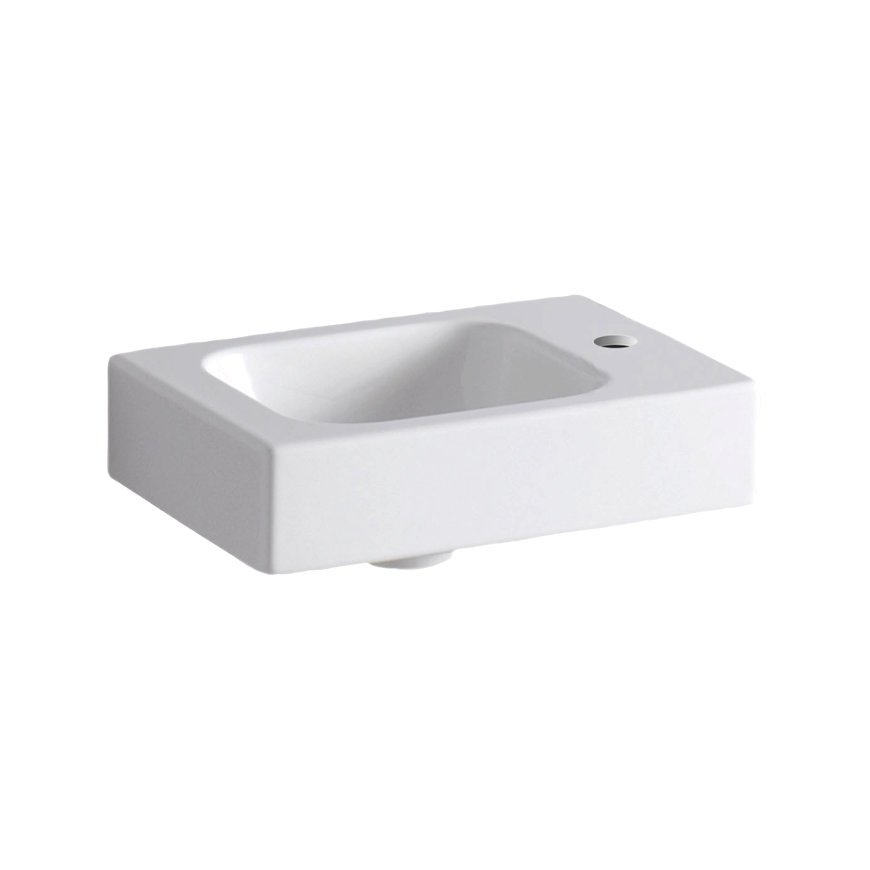 Geberit fontein, type iCon, 380 x 280 x 135 mm, rechthoek, kraangat rechts, wit 