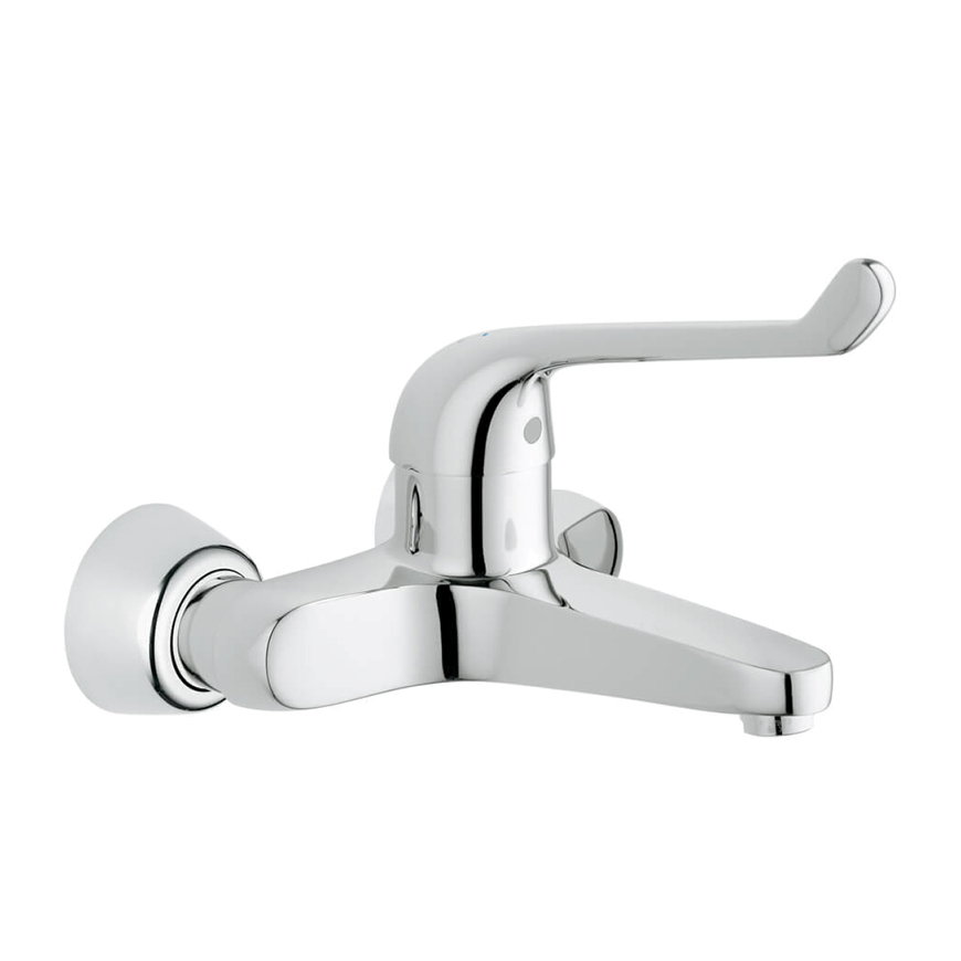 Grohe wandkraan, serie Euroeco, hendel, veiligheid, chroom, ½" 
