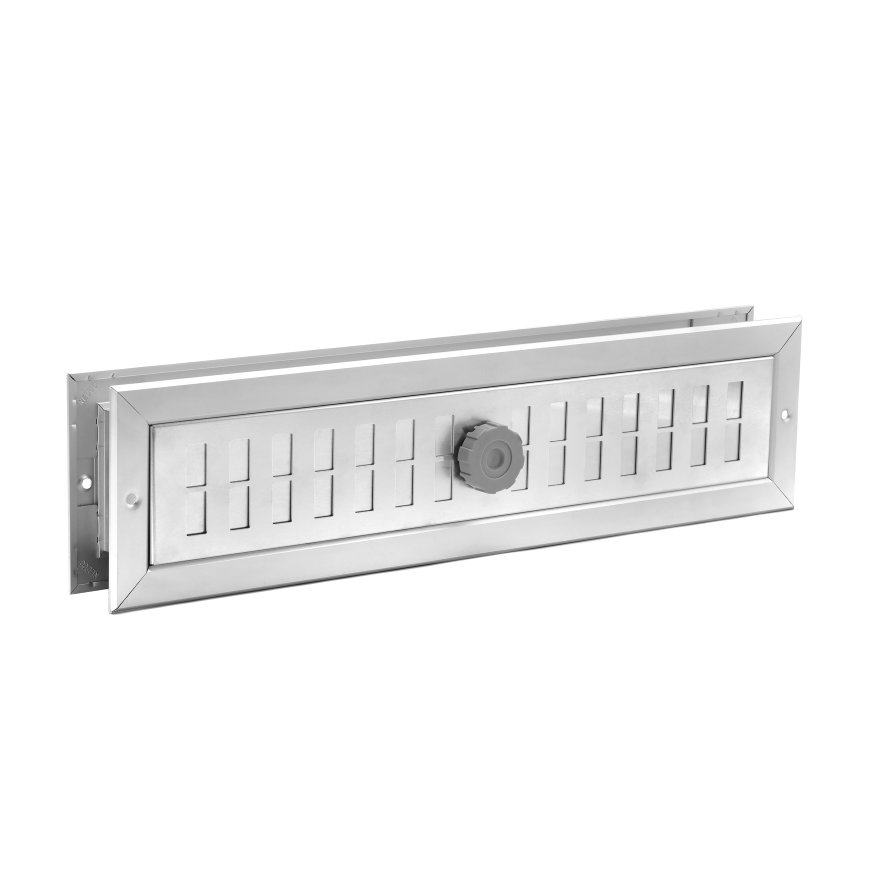 Nedco deurrooster, afsluitbaar, aluminium, 470 x 121 mm, geanodiseerd 