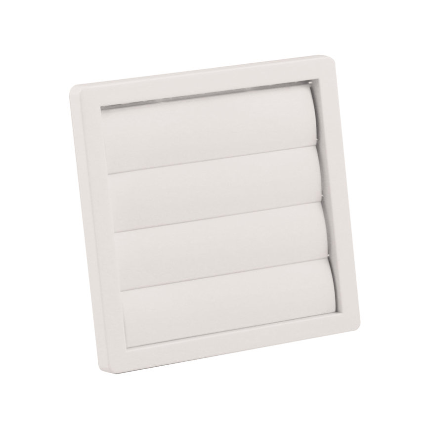 Nedco ventilatierooster, vlak model, beweegbare lamellen, 125 mm, wit 