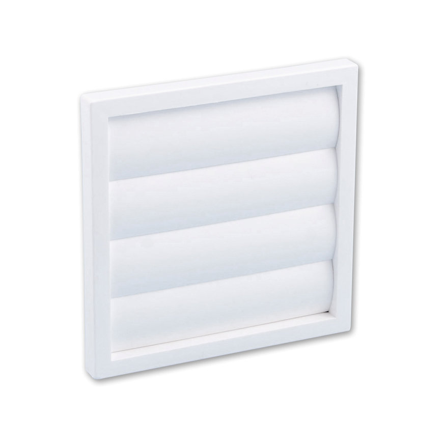 Nedco ventilatierooster, vlak model, beweegbare lamellen, 150 mm, wit 