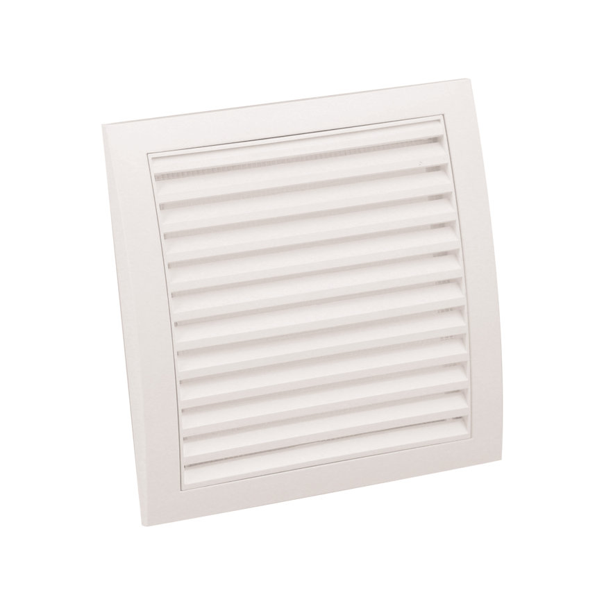 Nedco ventilatierooster, vaste lamellen, abs, 125 mm, wit 