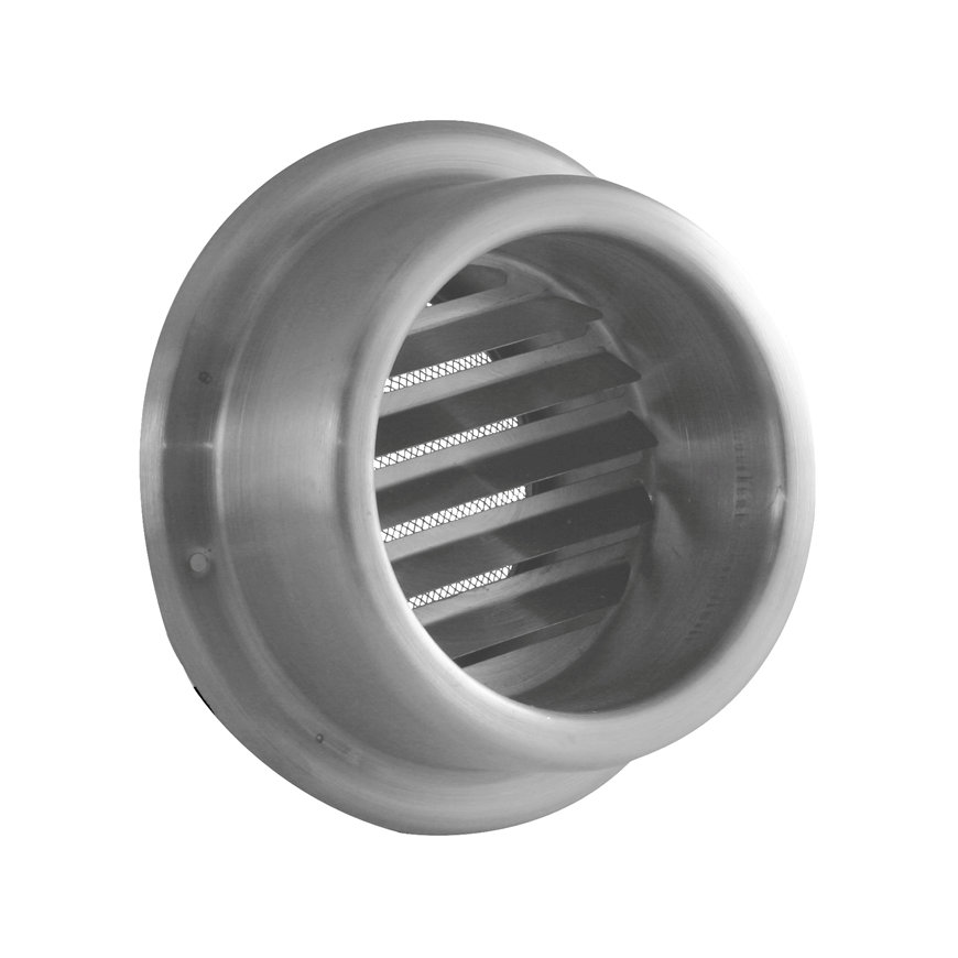 Nedco buitenrooster, kraagmodel, geborsteld rvs 304, 125 mm 