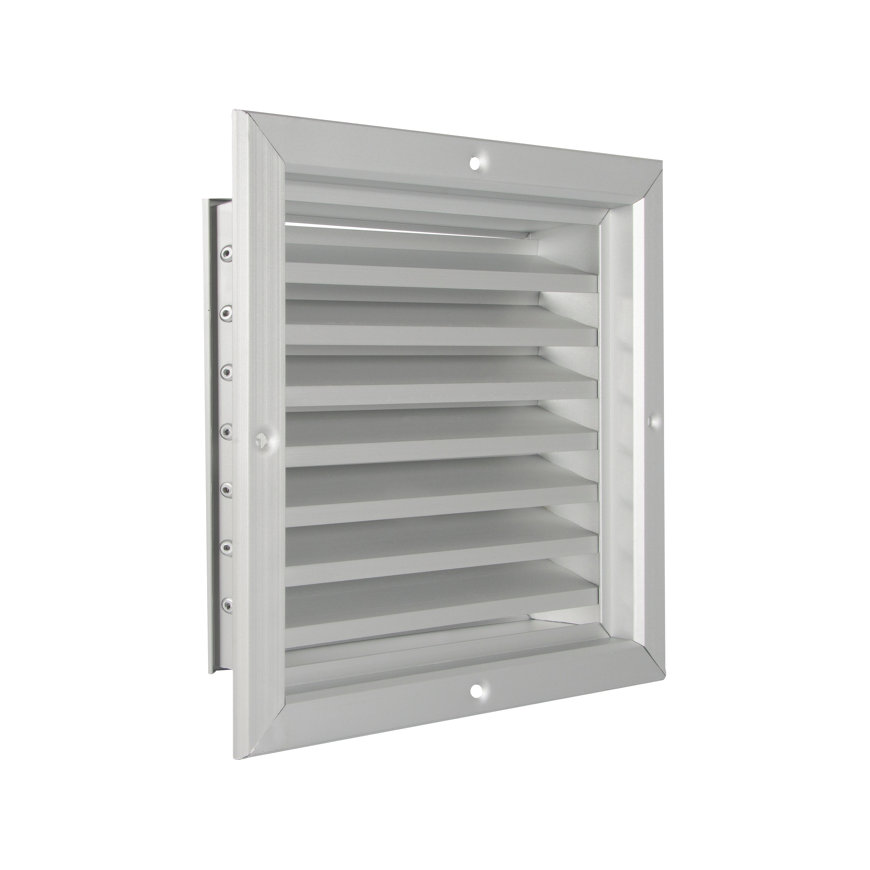 Nedco ventilatierooster, aluminium, vaste lamellen, 200 x 200 mm, geanodiseerd