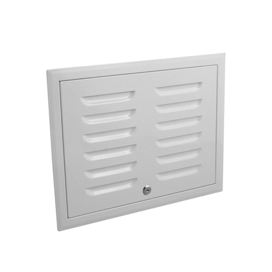 Nedco inspectierooster met slot, staal, 400 x 300 mm, pergamon 