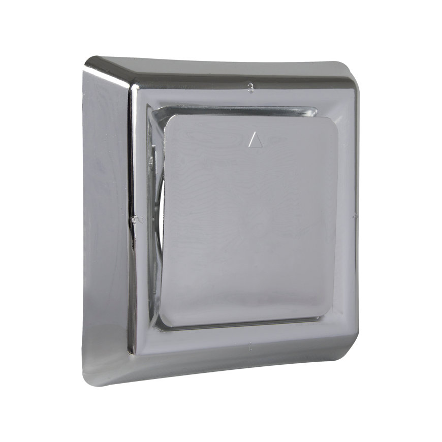 Nedco afzuigventiel, vierkant, pp, 100 mm, chroom 