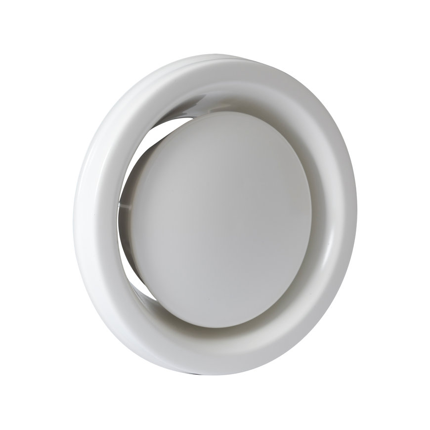 Nedco afzuigventiel, staal, vlak, wit, &Oslash; 125 mm 