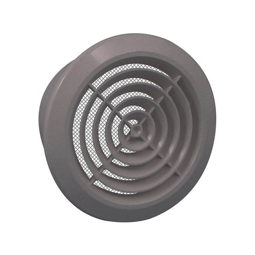 Nedco plafondrooster met kraag, pp, type De Luxe, Ø 150 mm, grijs 