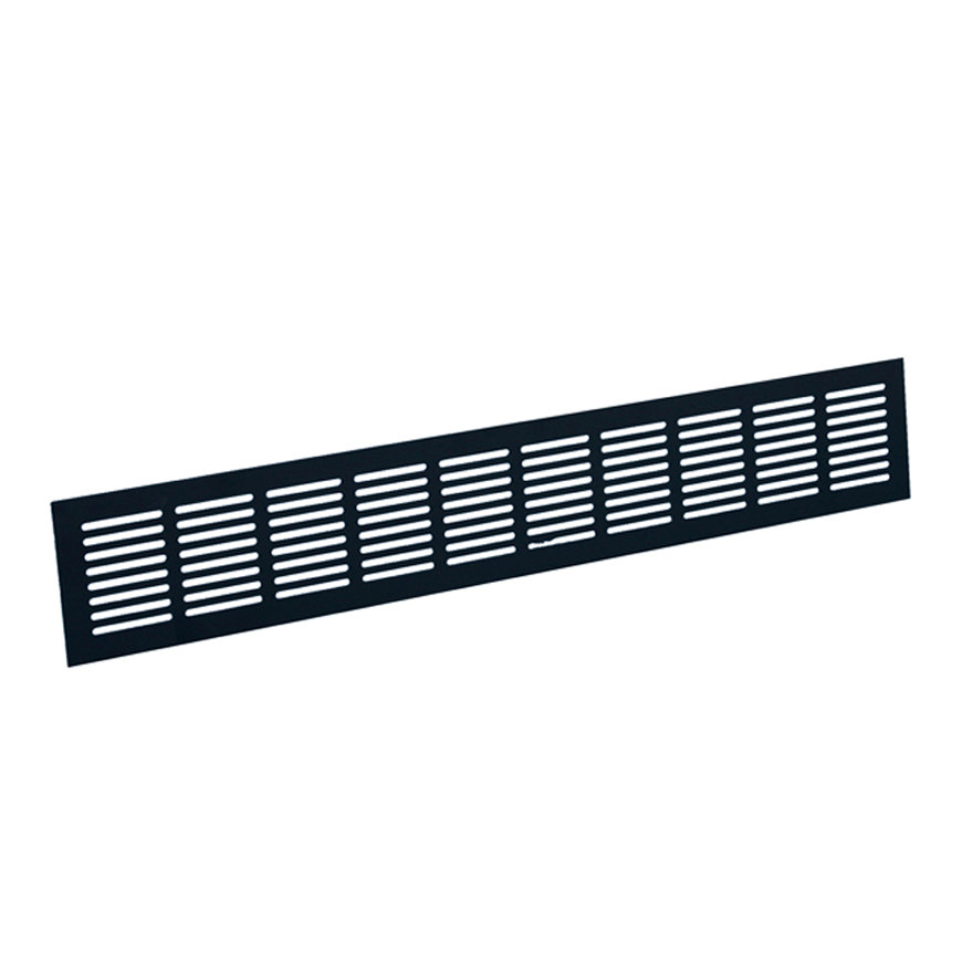 Nedco plintrooster, aluminium, 500 x 80 mm, zwart 