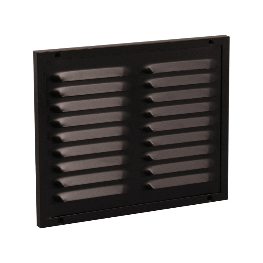 Nedco schoepenrooster met kader en gaas, aluminium, 250 x 250 mm, bruin 