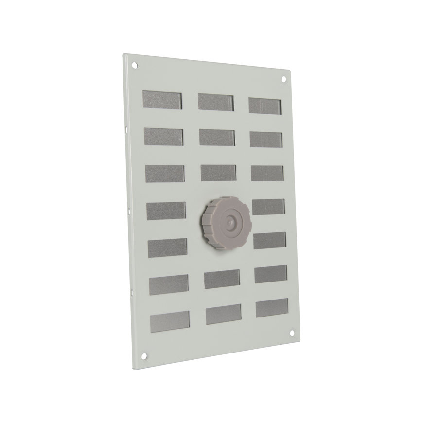 Nedco schuifrooster met draaidop en gaas, aluminium, 150 x 215 mm, wit 