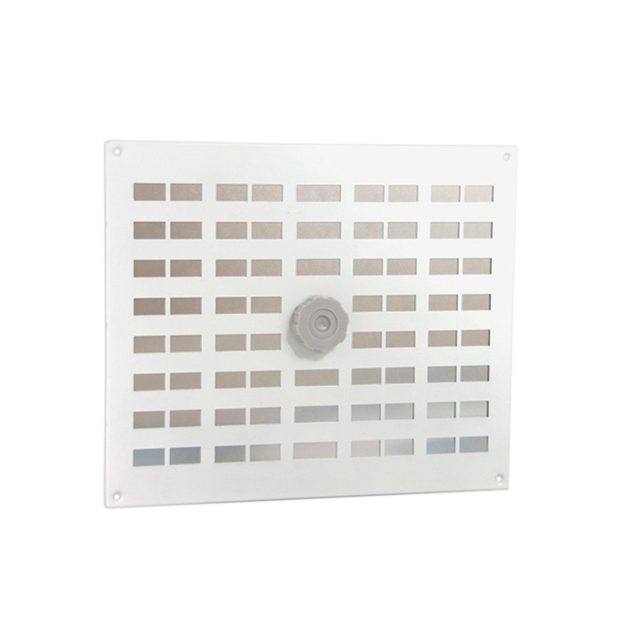 Nedco schuifrooster met draaidop en gaas, aluminium, 300 x 250 mm, wit 