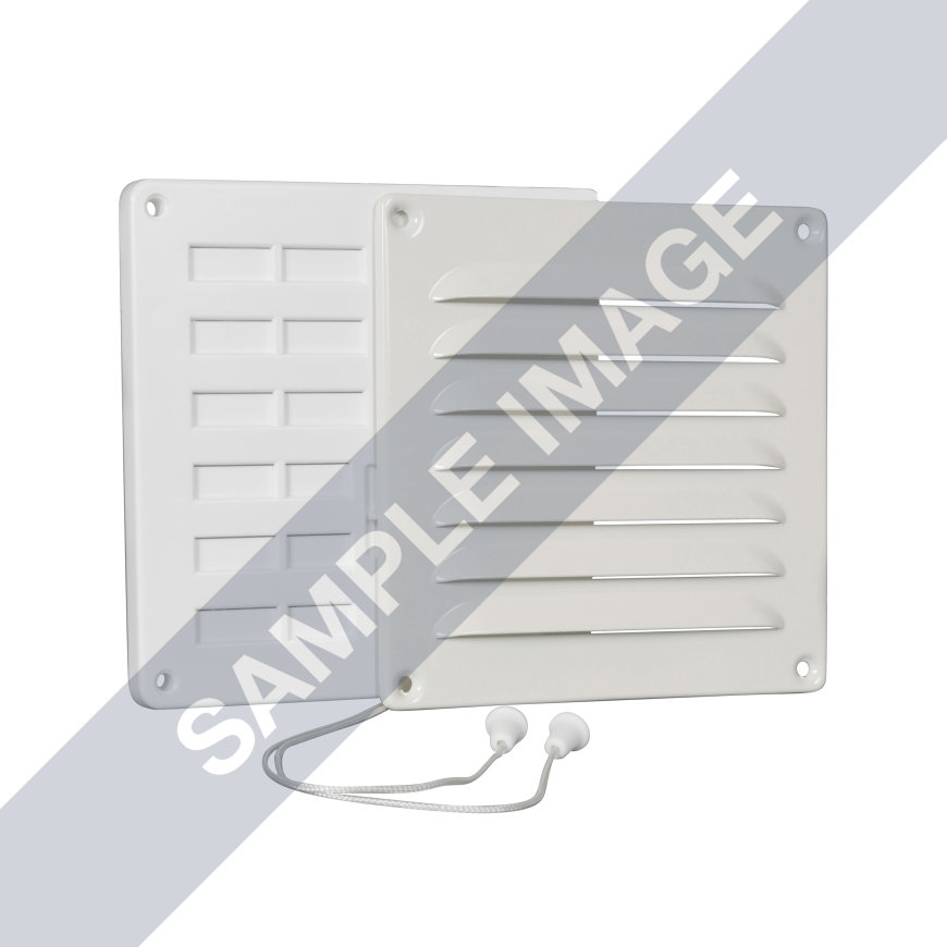 Nedco set schuif- en schoepenrooster, trekkoord, 250 x 200 mm, wit/aluminium