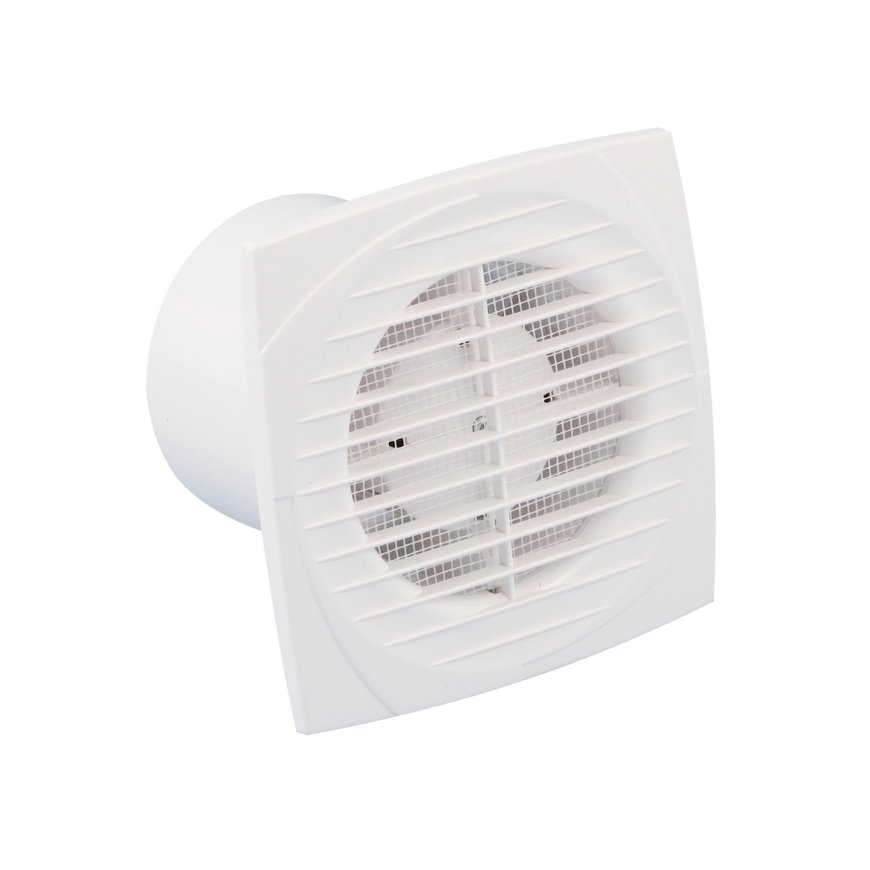 Nedco badkamer- / keukenventilator, type DTH 150, abs, 292 m³/uur, wit, timer, vochtsensor