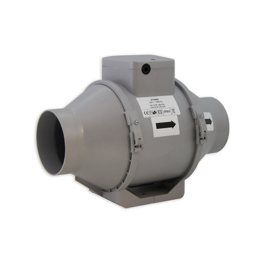 Nedco buisventilator, type IL Profvent 150 mm T, pp, grijs 