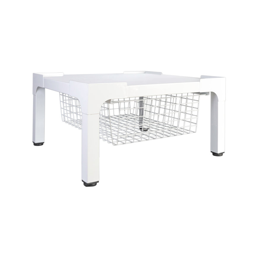 Nedco wasmachine- en drogerverhoger, staal, type Heavy Bold, 610 x 550 x 300 mm, wit