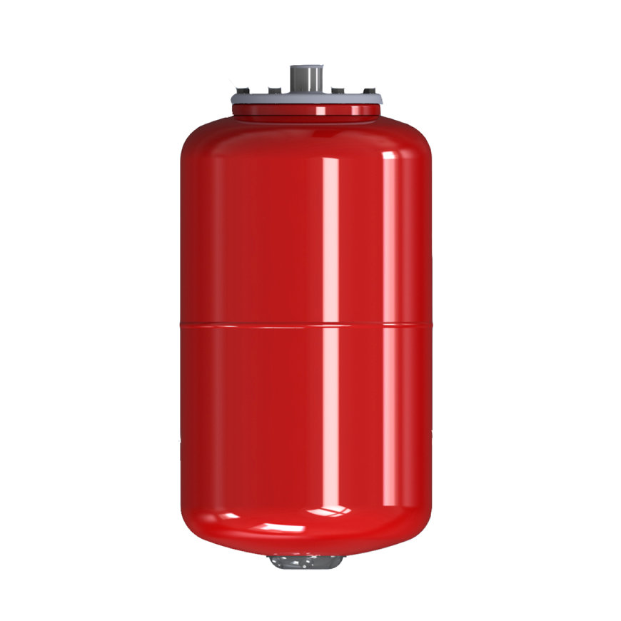 Varem Druckausgleichsbehälter, Typ Intervarem, Karbonstahl-Flansch, Vordruck 2 bar, rot, 1", 20 l 