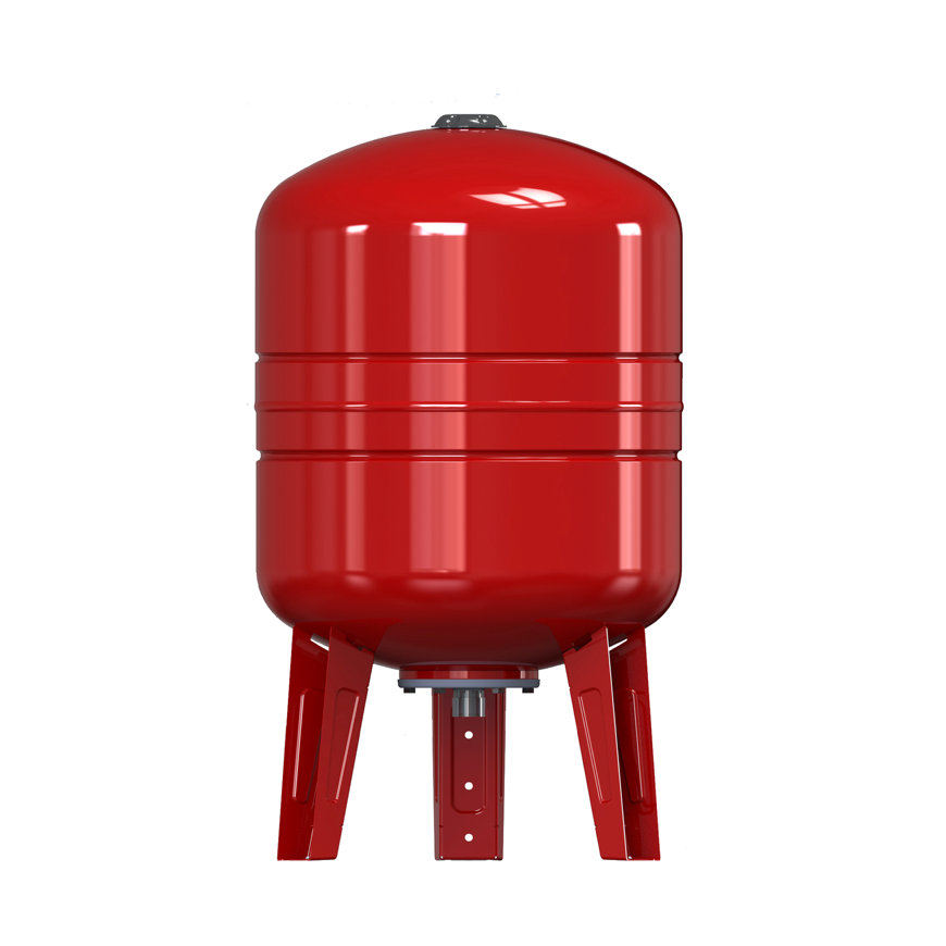 Varem Druckausgleichsbehälter, Typ Maxivarem LS, Karbonstahl-Flansch, vertikal, 2 bar, rot, 1", 80 l 