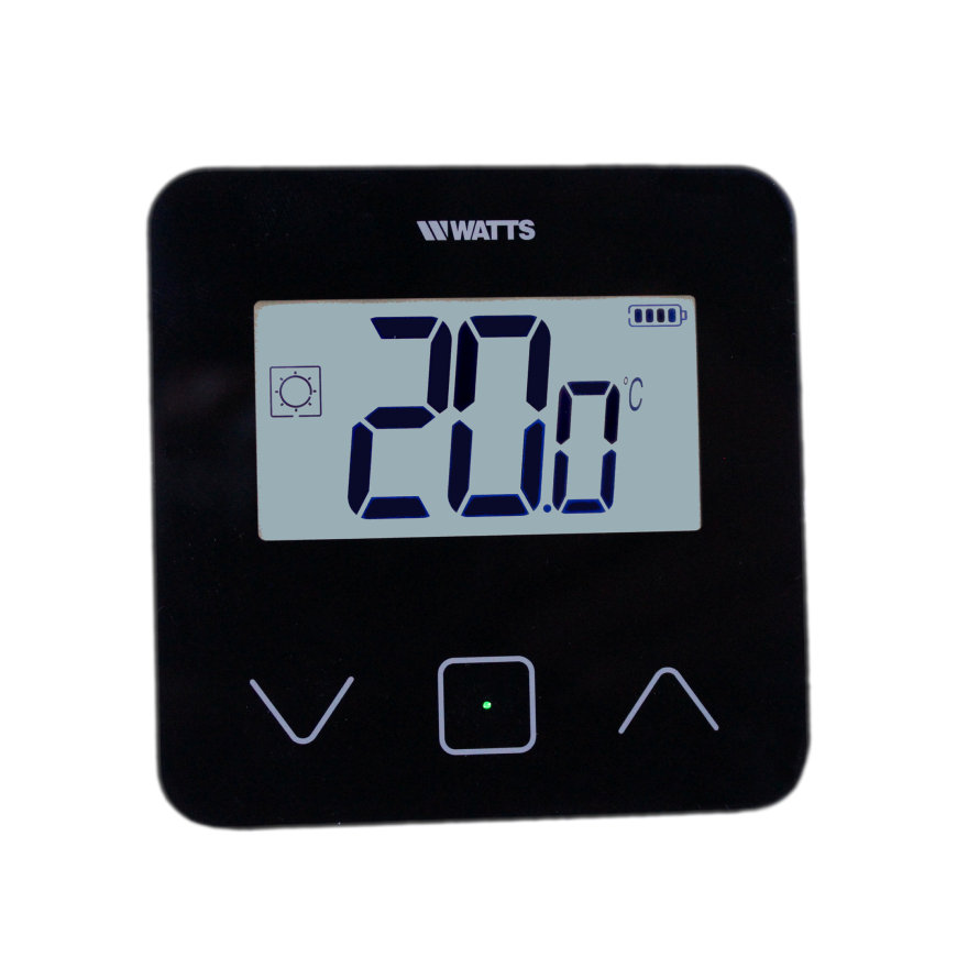 Watts digitale LCD touchscreen thermostaat, zonder WiFi, type BT-D03 RF, 868 Mhz, zwart 