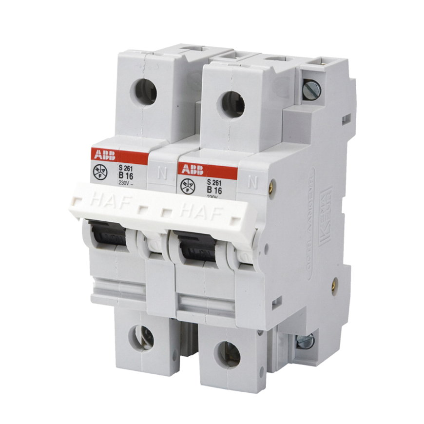 ABB Hafonorm installatieautomaat, 2P+N, B-karakteristiek, 16A, 50/60 Hz, 3TE 