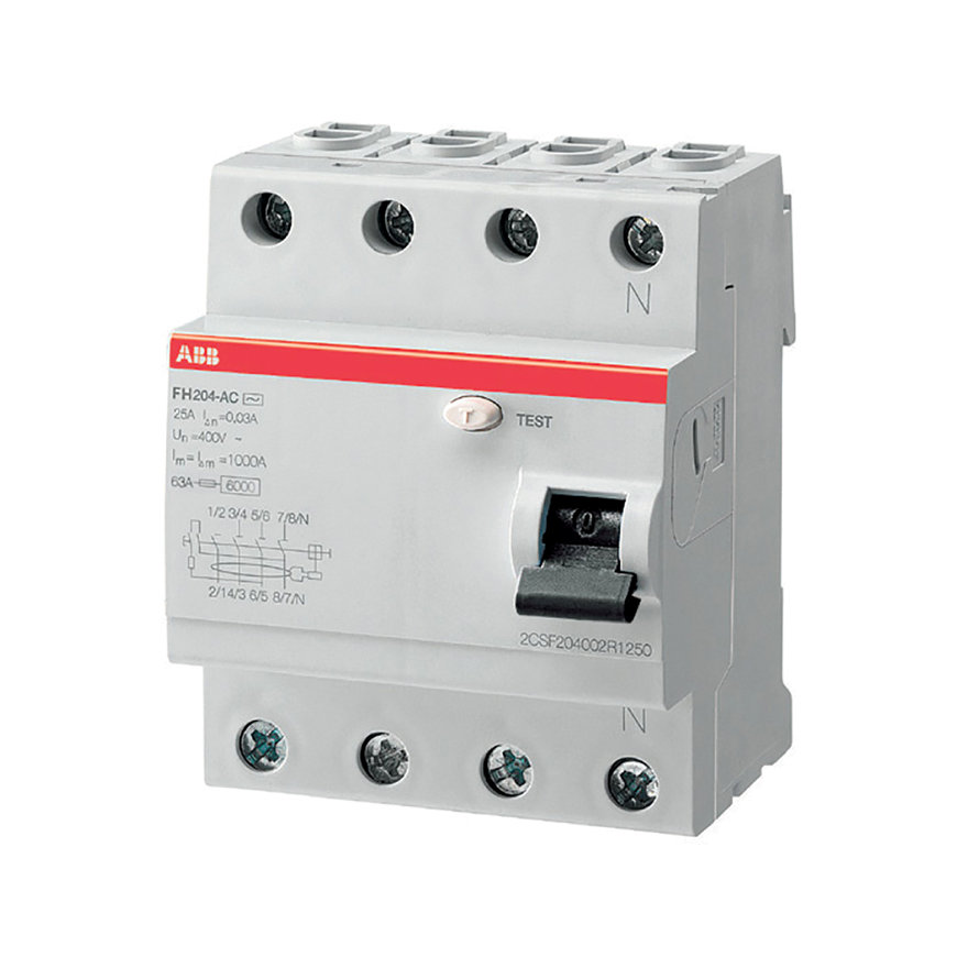 ABB aardlekschakelaar, CB, 4-polig, 400 V, 40 A - 30 mA 