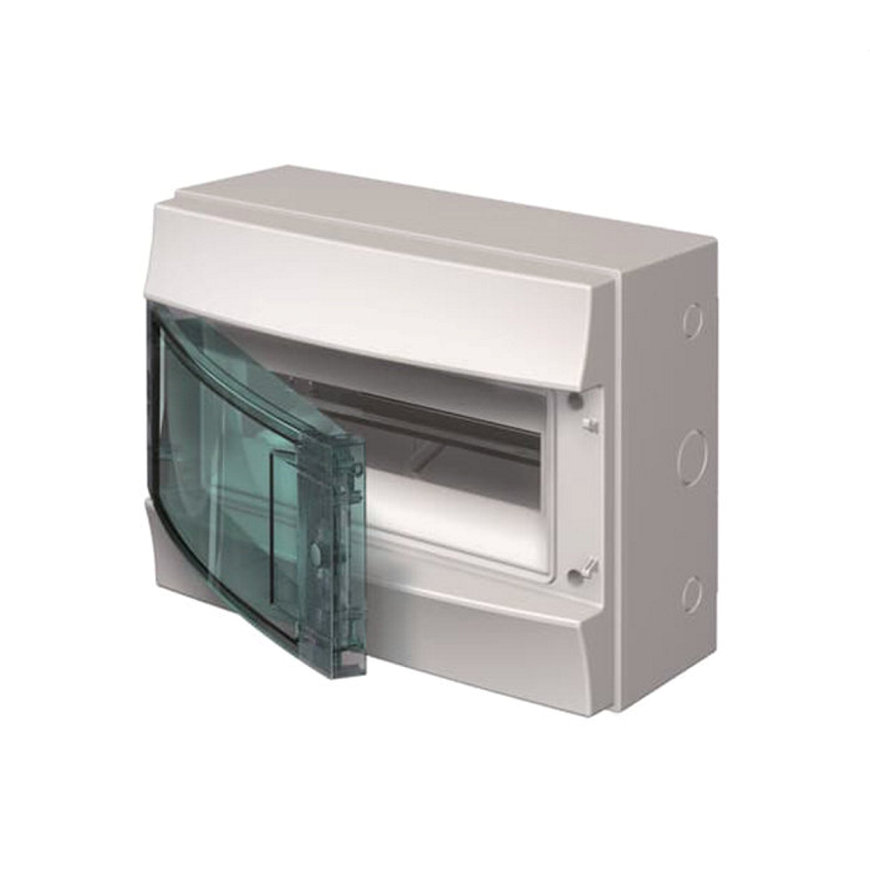 ABB installatiekast, leeg, opbouw, Mistral 65, transparante deur, IP65, 12 modulen 