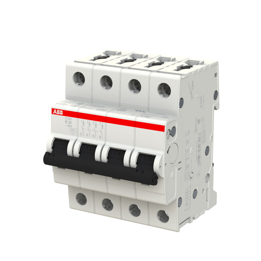 ABB installatieautomaat, 4P, 6 kA, B-karakteristiek, 20 A 