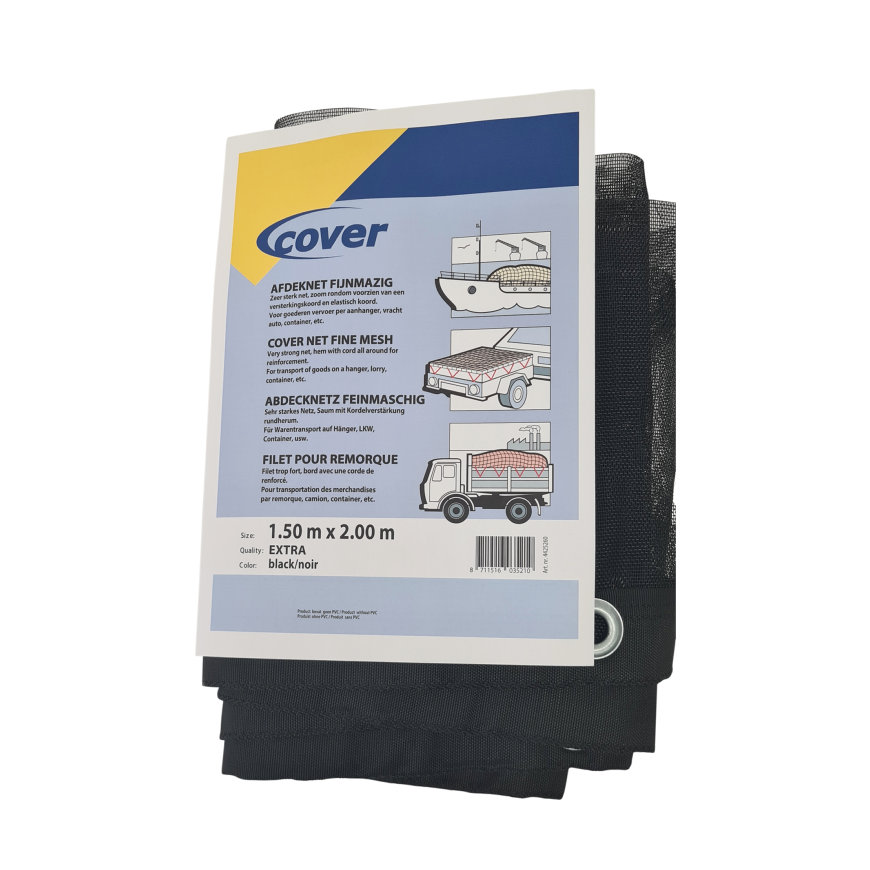Aanhangernet, fijnmazig extra, hdpe, 1,50 x 2,00 m 