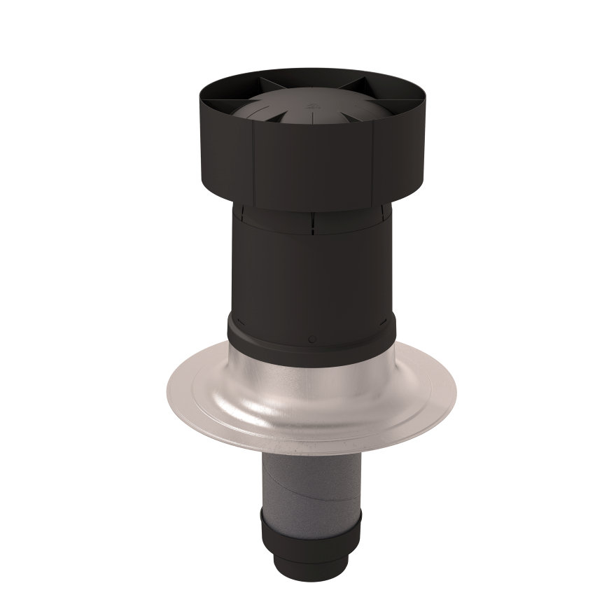 Ubbink dakdoorvoer, voor mechanische ventilatie, Ventus, zwart, 150 - 160 mm 